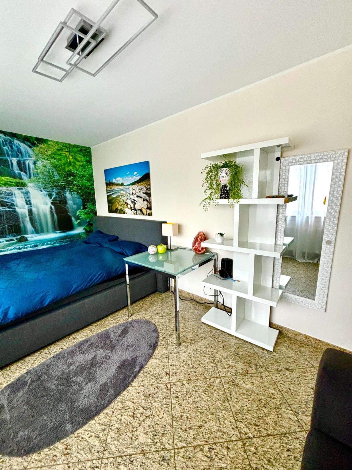 Magisches Doppelzimmer Mit Atemberaubender Wasserfall-Wand In Seligenstadt Exterior photo